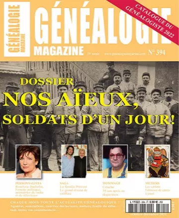 Généalogie Magazine N°394 – Octobre-Décembre 2021
