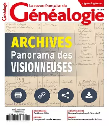 La Revue Française De Généalogie N°254 – Juin-Juillet 2021