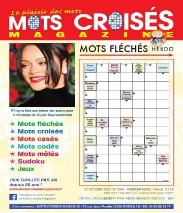 Mots Croisés Magazine N°3034 Du 27 Octobre 2022
