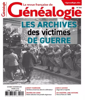 La Revue Française De Généalogie N°262 – Octobre-Novembre 2022