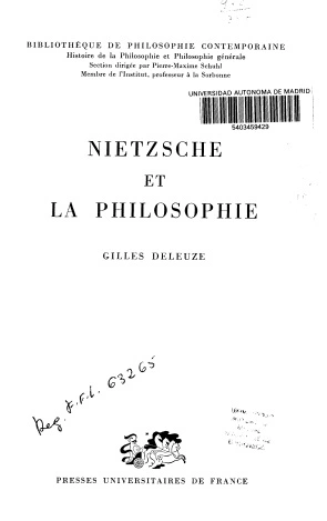 Gilles Deleuze - Nietzsche et la philosophie