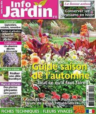 Info Jardin N°16 – Septembre-Novembre 2020
