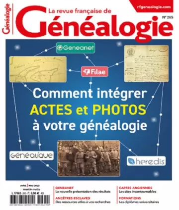 La Revue Française De Généalogie N°265 – Avril-Mai 2023