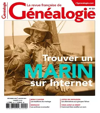La Revue Française De Généalogie N°251 – Décembre 2020-Janvier 2021