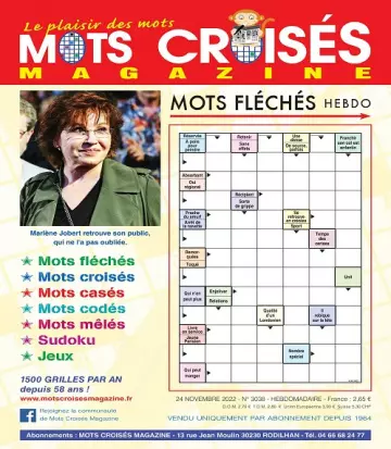 Mots Croisés Magazine N°3038 Du 24 Novembre 2022